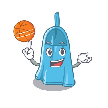 Basketbol el havlusu ile karikatür izole