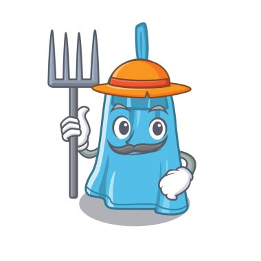 Çiftçi el havlusu karikatür ile izole