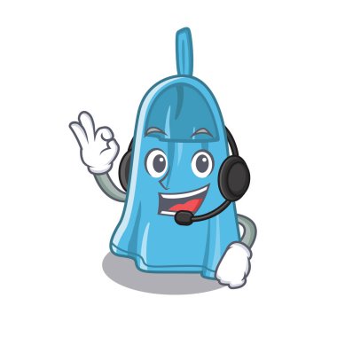 Karikatür dolabında saklanan kulaklıklı el havlusu ile