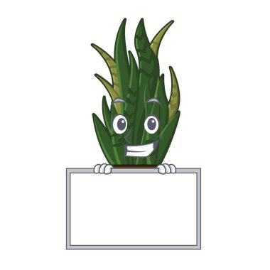 Maskot ile izole kurulu yılan bitki ile grinning