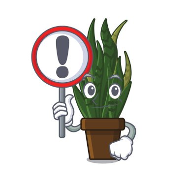 Maskot ile izole işareti yılan bitki ile
