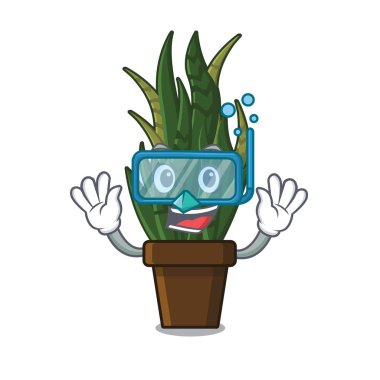 Karikatür kaplar dikilen dalış bitki