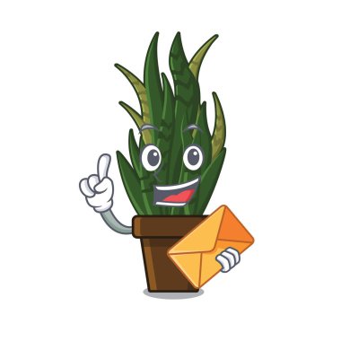 Karikatür kaplar dikilen zarf bitki yılan ile