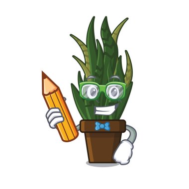 Karikatür kaplar dikilen öğrenci bitki