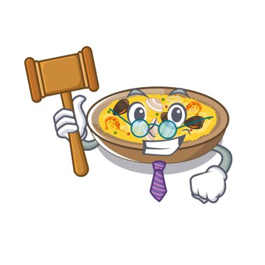 Yargıç İspanyol paella karakter izole