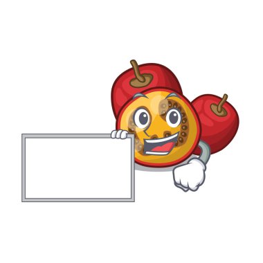 Karikatür şeklinde kurulu meyve tamarillo dilimleri ile