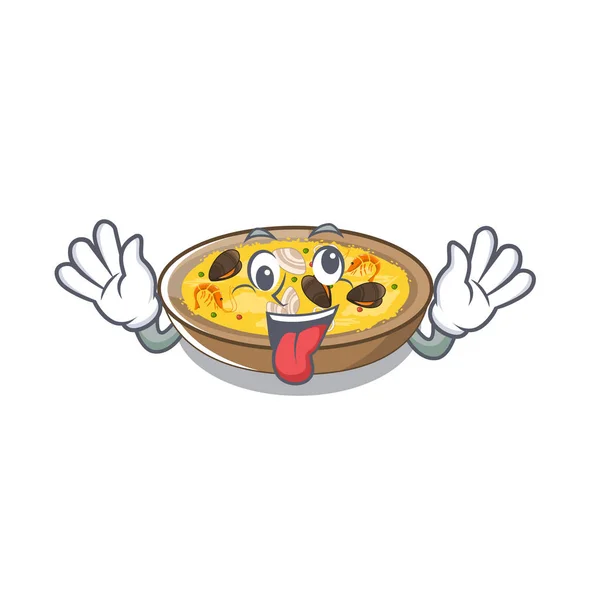 Paella espagnole folle isolée dans le personnage — Image vectorielle
