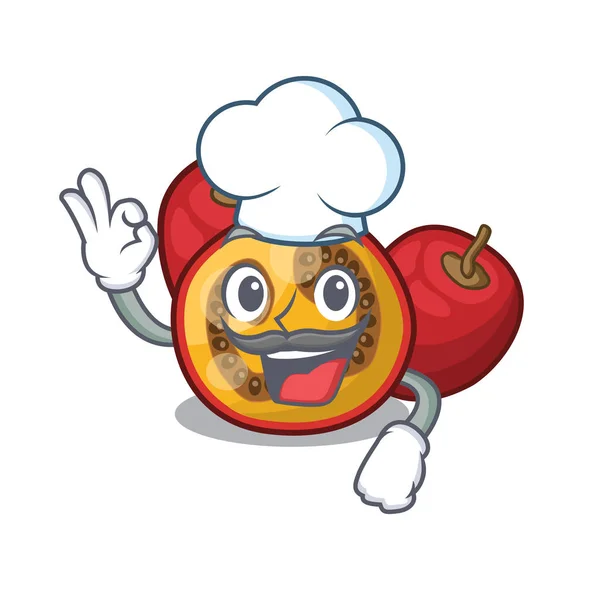 Chef tamarillo isolado com no desenho animado — Vetor de Stock
