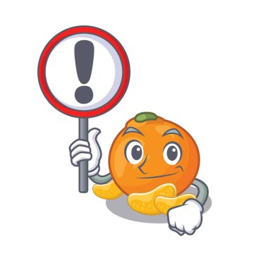 Karakter plaka üzerinde işareti mandalina meyve dilimleri ile