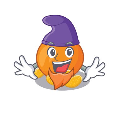 Karakter plaka üzerinde Elf mandalina meyve dilimleri