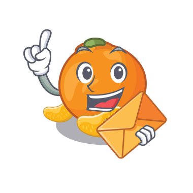 Zarf mandalina ile karikatür buzdolabında saklanır