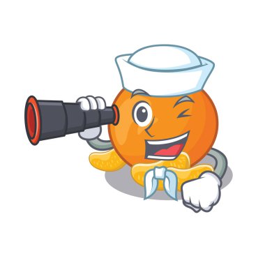 Maskot şeklinde binoküler mandalina ile Denizci