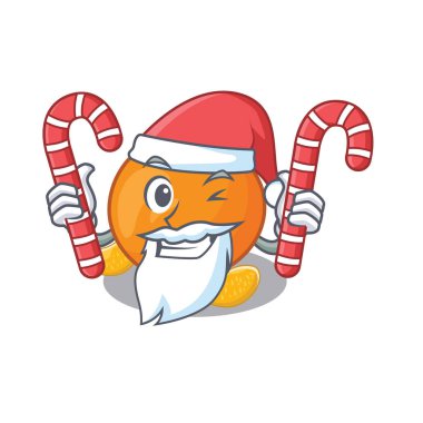 Karikatür ile izole şeker mandalina ile Santa