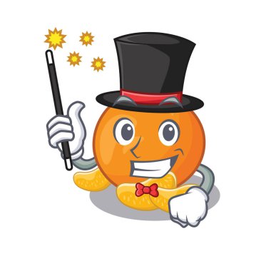 Sihirbaz mandalina karikatür ile izole