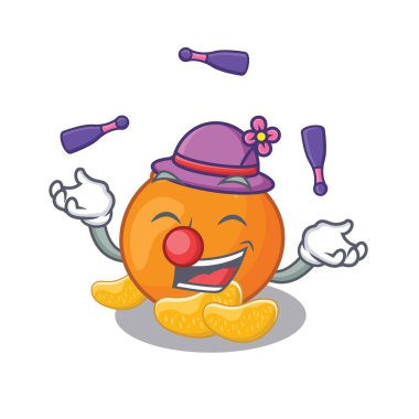 Karikatür ile izole mandalina hokkabazlık