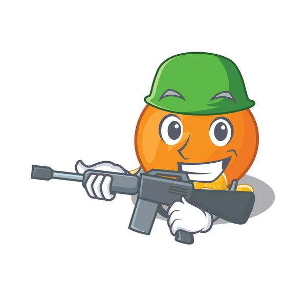 Hadsereg mandarin gyümölcs szelet a Karaktertábla — Stock Vector