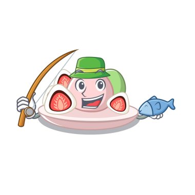 Balıkçılık ichigo daifuku karikatür izole