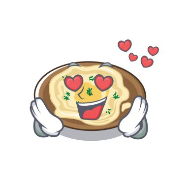 Bir karikatür plaka üzerinde aşk humus