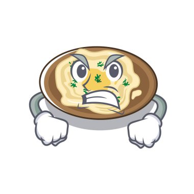 Bir karikatür plaka üzerinde Kızgın humus