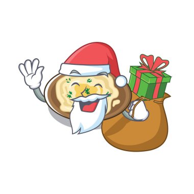 Karakter izole hediye humus ile Santa