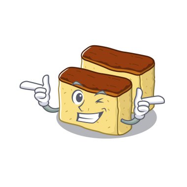 Karikatür tepsisinde hazırlanan Wink castella kek