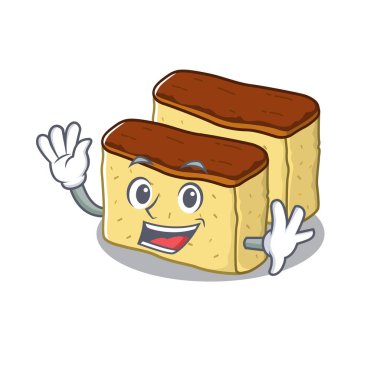 Karikatür tepsisinde hazırlanan sallanan castella kek