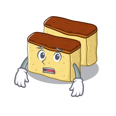 Maskot şeklinde korkmuş castella kek