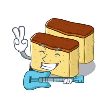 Maskot şeklinde gitar castella kek ile