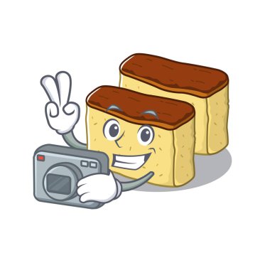 Maskot şeklinde Fotoğrafçı castella kek