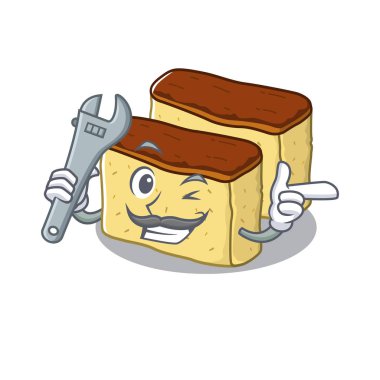 Bir karakter kavanozunda mekanik castella kek