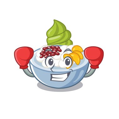 Boks anmitsu karikatür kase servis edilir