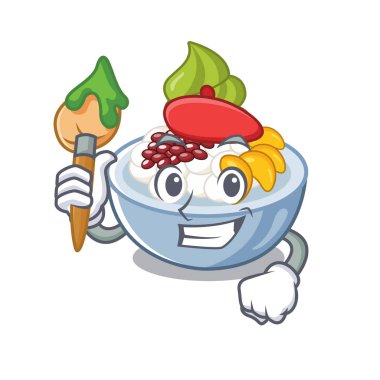 Sanatçı anmitsu karikatür kase servis edilir