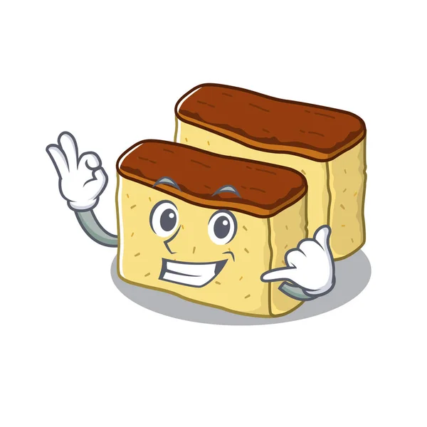 Llámame pastel de castella en un frasco de caracteres — Vector de stock