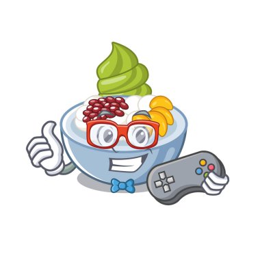 Oyun anmitsu maskot ile izole