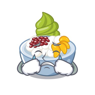 Maskot ile izole anmitsu Ağlama