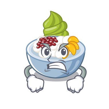 Kızgın anmitsu maskot ile izole