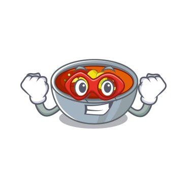 Süper kahraman gazpacho karikatür plaka servis edilir
