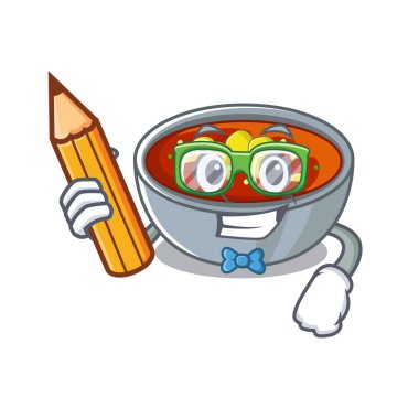 Öğrenci gazpacho karikatür plaka servis edilir