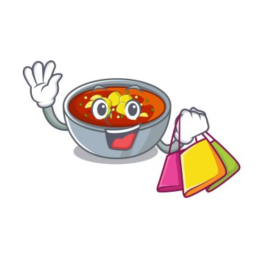 Alışveriş gazpacho karikatür plaka servis edilir