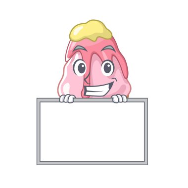 Tahta kakigori ile grinning karakter gözlük içine servis edilir