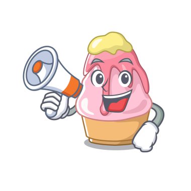 Megafon kakigori ile karakter gözlük içine servis edilir