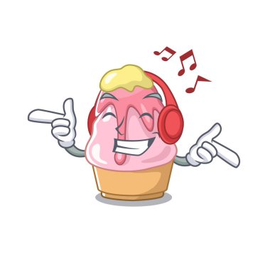 Karikatür şeklinde müzik kakigori dinleme