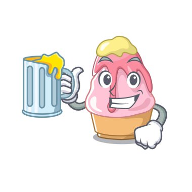 Karikatür şeklinde meyve suyu kakigori ile