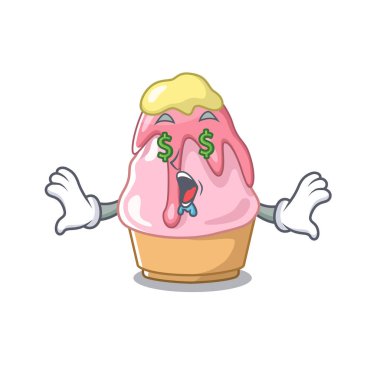 Para göz kakigori karikatür ile izole