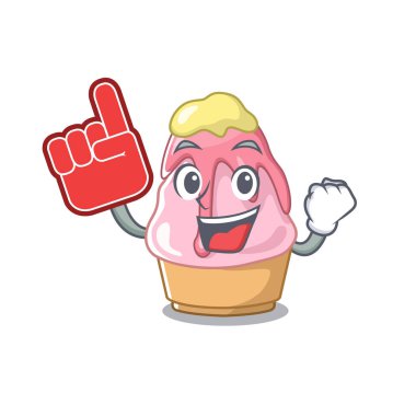 Köpük parmak kakigori karikatür ile izole