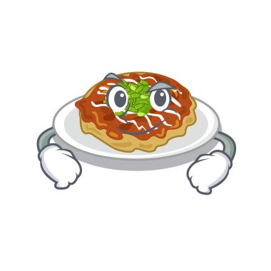 Bir maskot şeklinde okonomiyaki sırıtma