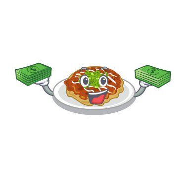 Para çantası okonomiyaki karakter izole ile