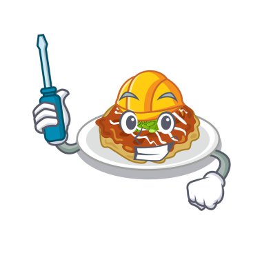 Otomotiv okonomiyaki karikatür plaka servis edilir