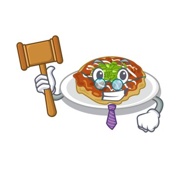 Yargıç okonomiyaki karikatür plaka servis edilir