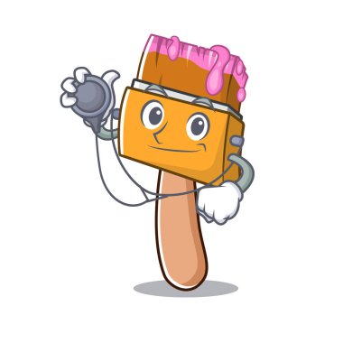 Yerinde doktor boya fırçası maskot alet kutusu